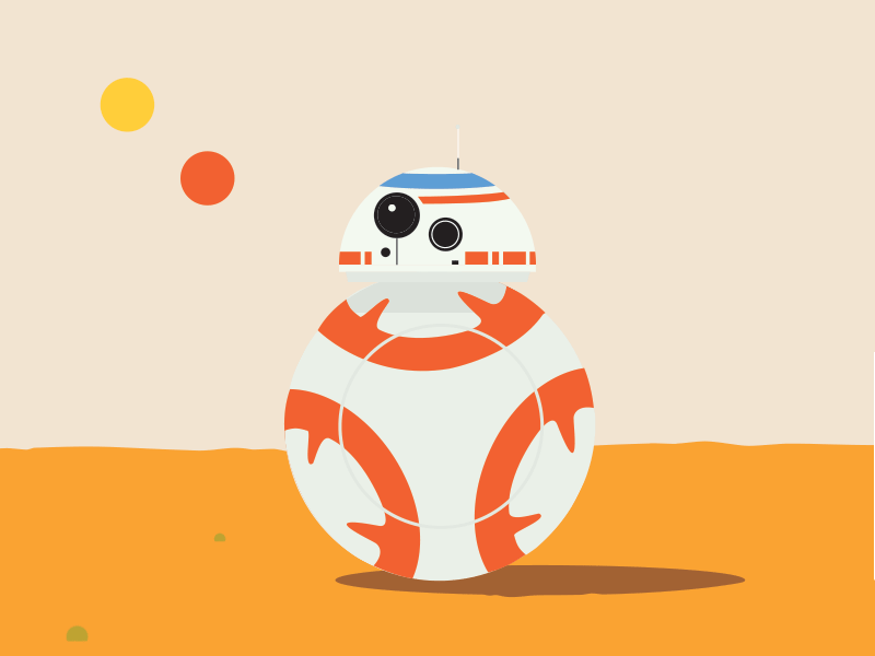 Tatooine Droid Episode VII animated gif animation droid fyresite gif illustration star wars vector vii