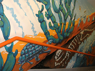 Welcome to the Tech Tunnel - part 3 desert fyresite i like turtles mural owls stairway turtles