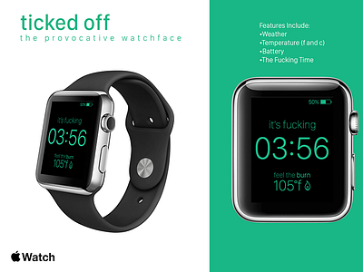 Ticked Off - The Provocative Watch Face apple illustrator iwatch ui ux watch