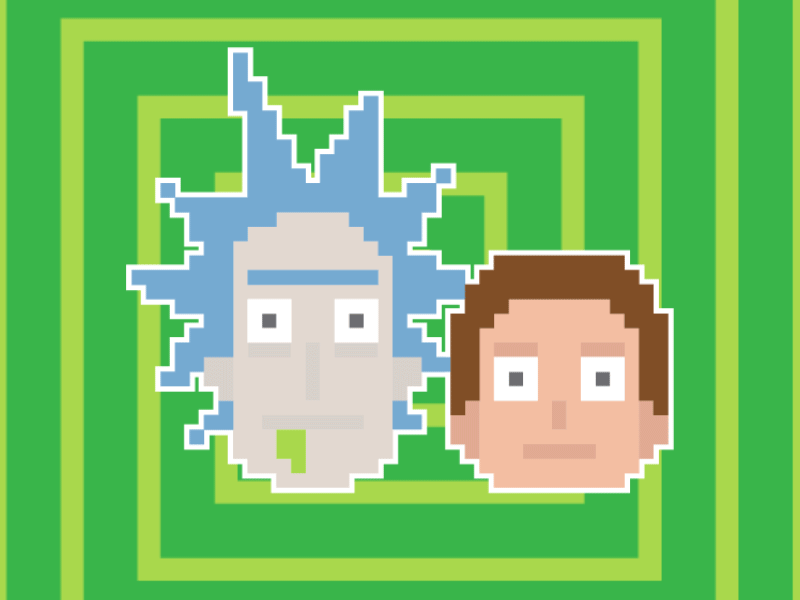 A Pixelated Offering to the Internet Gods! - Rick and Morty adult animated art cartoon dan harmon justin morty pixel rick roiland swim