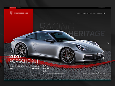 2020 Porsche 911 UI Concept branding car fyresite phoenix porsche porsche 911 racecar racing ui ui ux ui ux design ui 100 web 3.0 webdesign website website concept