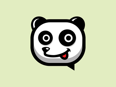 Panda Chat Messenger Vector Logo