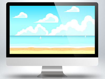 Sidescroller Game Background Beach & Ocean animation beach game assets ocean sidescroller sprite sheet