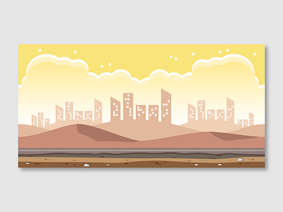 Game Background - Sand City for sidescroller game