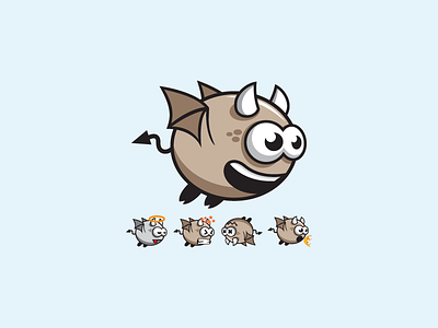 Cute Flying Devil Evil Game Character Sprite Sheets android game animation devil flappy flying game asset game character gamedev gui indie sidescroller sprite sheet