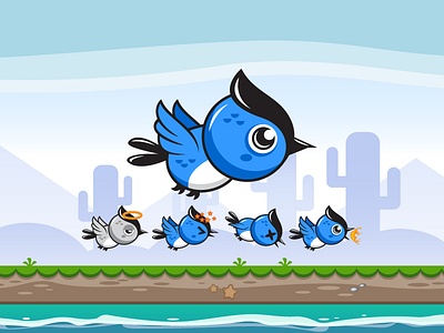 Game character - Blue bird Sprite Sheets android game animation bird flappy flying game asset game character gamedev gui indie sidescroller sprite sheet