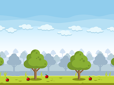 Apple Farm Village Game Background android game apple farm forest game asset game background gamedev gui indie sidescroller sidescroller background