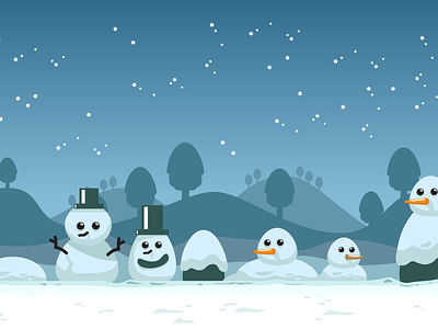 Winter Night Game Background android game game asset game background gamedev gui indie night sidescroller sidescroller background snow winter