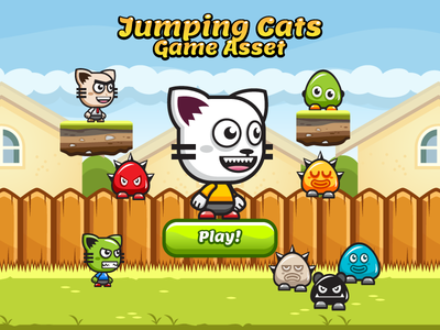 Jumping And Running Cats Game Asset by bevouliin - Dribbble