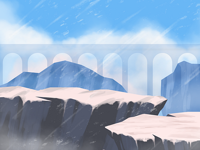 Ice land rpg background ice land rpg illustration winter