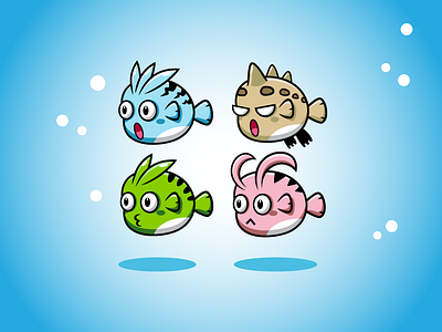 Swimming Fsih Game Character Sprites - Revision android game fish flappy flying game art game asset game character gamedev mobile games sidescroller sprite sheet