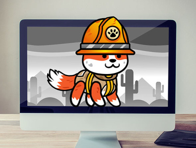 Firefighter Shiba Inu Game Asset