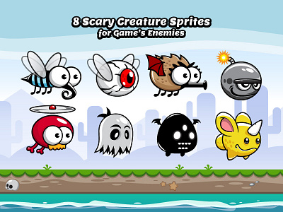 Evil flying monster sprite sheets android game flappy flying game art game asset game character gamedev mobile games sidescroller sprite sheet