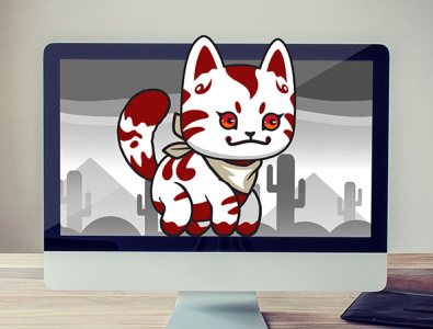 Kabuki Cat Game Asset Sprites cartoon cat cat cartoon cat character cat game cat lover design game asset game sprites illustration kabuki pet sprite sheets