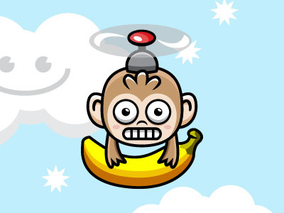 Banana Monkey Character for Vertical Scrolling Game