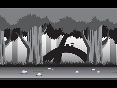 Dark Night Forest Game Background creepy dark forest game arts game assets game backgrounds limbo night owl shadow trees