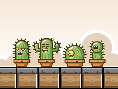 Game Obstacles - Angry Cactus enemy game character game assets game enemy game obstacle game obstacles game ornament game ornaments sprite sheets