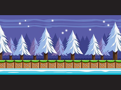Snowy Winter Pine Forest Game Background 2d game background forest game background game background gamedev nature game background pine forest pine tree winter game background