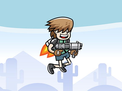 Jetpack Shooter Kid Game Character for Gamedev flying game character game character gunner game character jet game character jetpack game character kid game character shooter game character