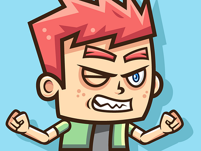 Angry Brat Boy Running Jumping Game Character