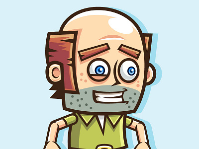 Baldy Old Man: Jumping & Running Game Character Sprites