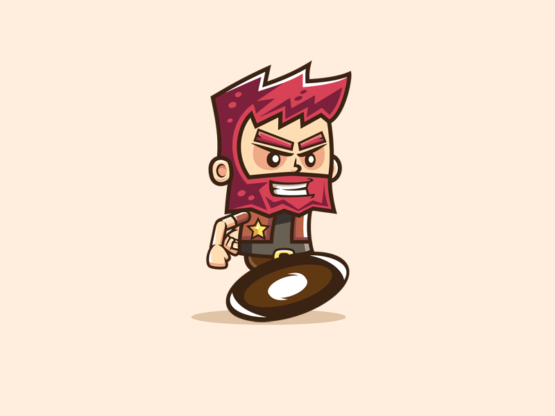 Red Bearded Running And Jumping Game Character Gif