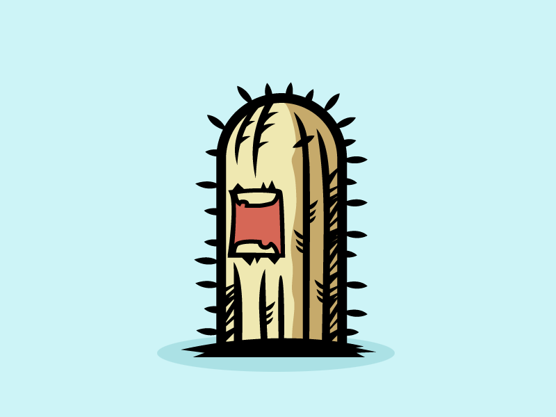 Dribbble enemygamecharactereatingcactus.gif by bevouliin