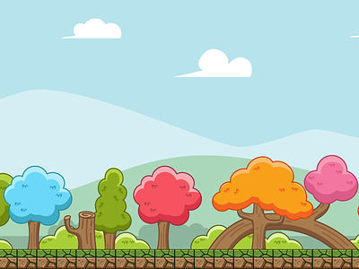 Colorful Forest Game Background asset background colorful forest game horizontal nature seamless tileable tree