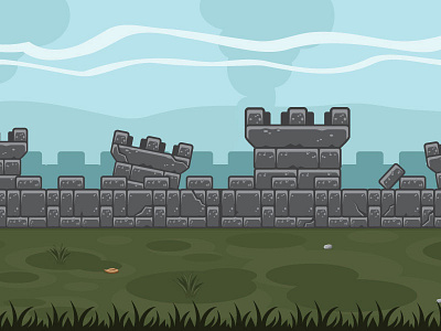 Stone Castle Wall Game Background