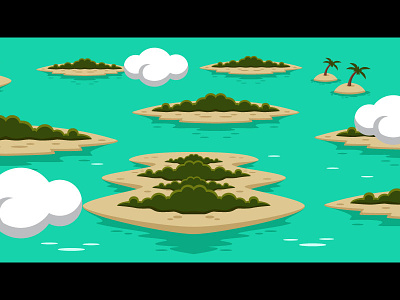 Islands And Ocean Game Background 2d archipelago background game gamedev ocean parallax sea