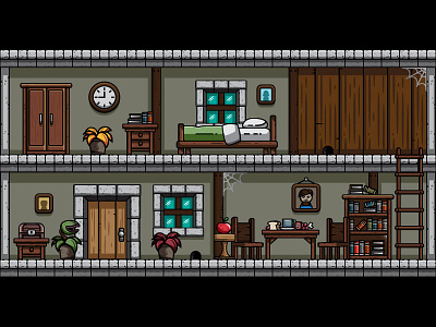 Indoor House Game Background asset background bedroom furniture game home house indoor object ornament tile tileset