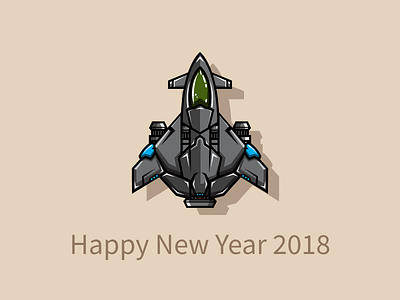 Happy New Year 2018 2017 2018 2d arcade art asset design game happy new ship year