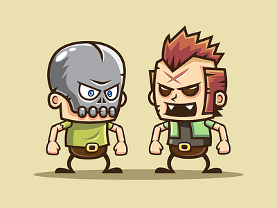 Punk Boy vs Skull Boy action asset boy character game jumping male running