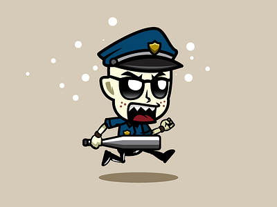 Angry Running Cop