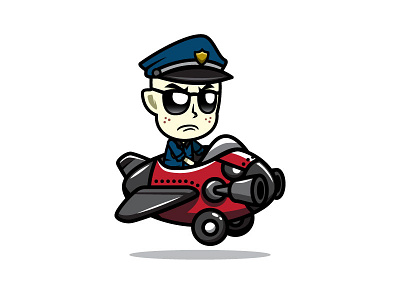 Grumpy Cop Pilot Game Asset aircraft airplane airship asset character cop game grumpy male pilot sprites