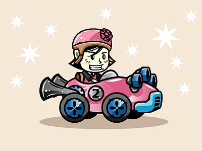 Lydia - Racing Girl Game Character 2d arcade car character design cute female game game asset game developers game sprites gamedevs girl girl game character mobile games racing racing game racing girl sprites vehicle video