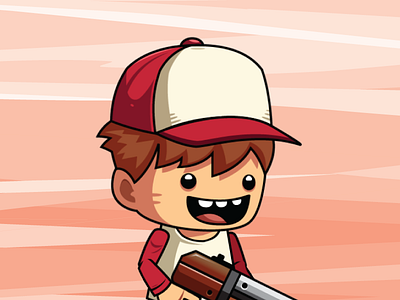 Red Hat Shooter Boy 2d android boy children game game asset games gun gunner illustration ios kid shoot shooter side scroll spine2d sprites