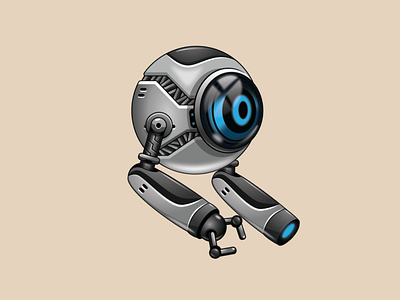 One eye robot game asset sprites character