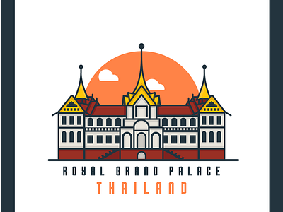Royal Grand Palace of Thailand design graphic icon illustration landmark minimal thailand vector