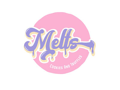 Melts logo branding chocolate cookies design graphic illustrstion logo melt retro vintage