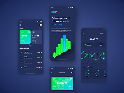 Data art | Finance app by Anna Sokhakyan on Dribbble