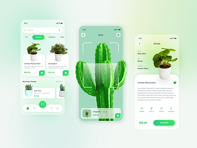 Plants Shop App app app design applicaiton design typography ui ux