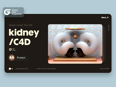 Protect Your Kidneys c4d poster ui 设计