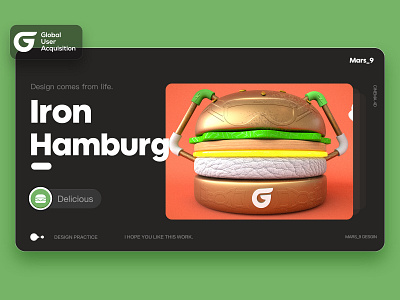 Iron Hamburg🍔 c4d ui 设计