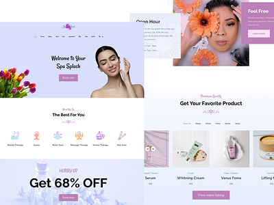 SpaSplash Landing page design ui healthy living spa ui