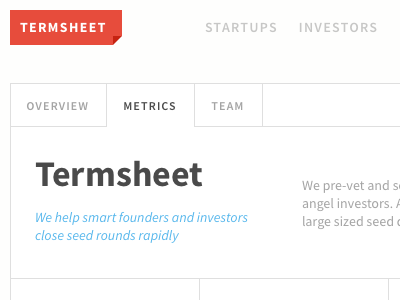 Termsheet.io - Metrics