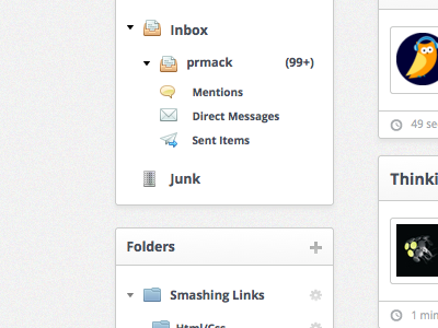 TweetDig - Account Sidebar/Folders admin icons sidebar twitter