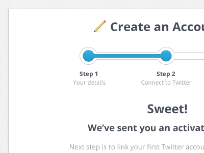TweetDig - Signup Process icon signup steps ui