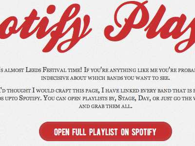 Little Leeds Festival Header button red typography