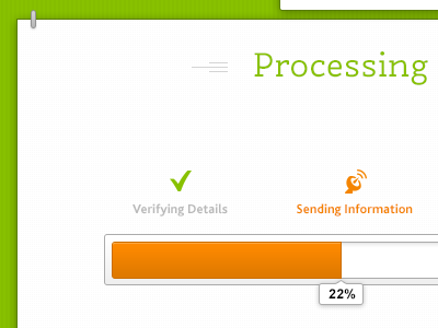 Application Process icons process progress bar